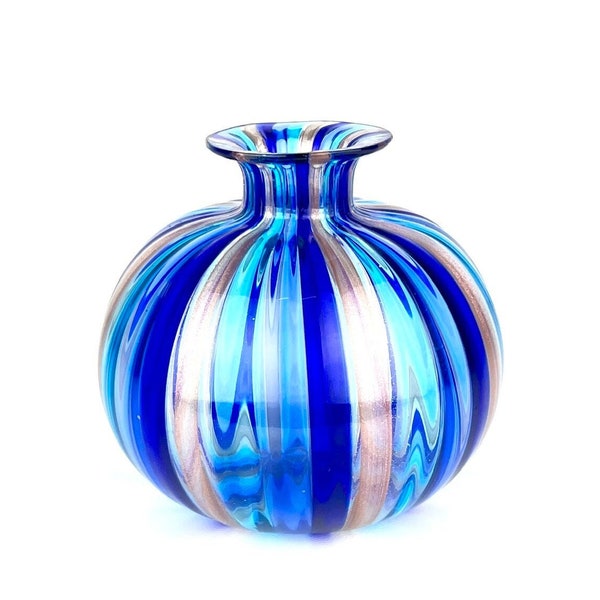 Vase with Blue Kanne in Murano blown glass, Murano vases, gift idea, Murano vases, Made Murano Glass
