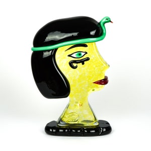 Tribute Cleopatra sculpture in Murano glass, abstract glass sculpture, gift idea, Murano glass figure, Made Murano Glass