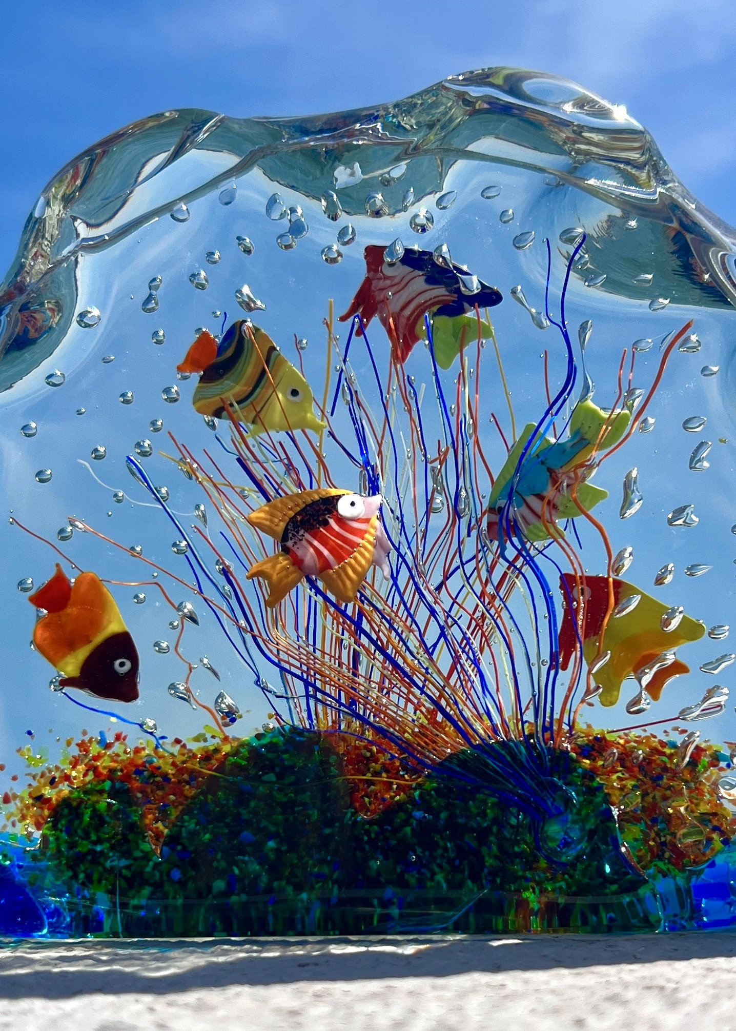 Murano Glass Aquarium Sculpture, Modern Sculpture, Gift Idea