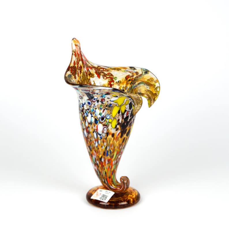 Cornucopia Amber Murano Glass Vase Murano Vases Gift Idea Etsy