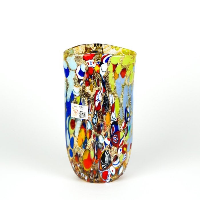 希少【ムラーノ】ガラス 花瓶　ミルフィオリ イタリア製 ヴィンテージ ミッレフィオーリ ミックス花瓶 - オリジナル ムラーノ ガラス OMG
