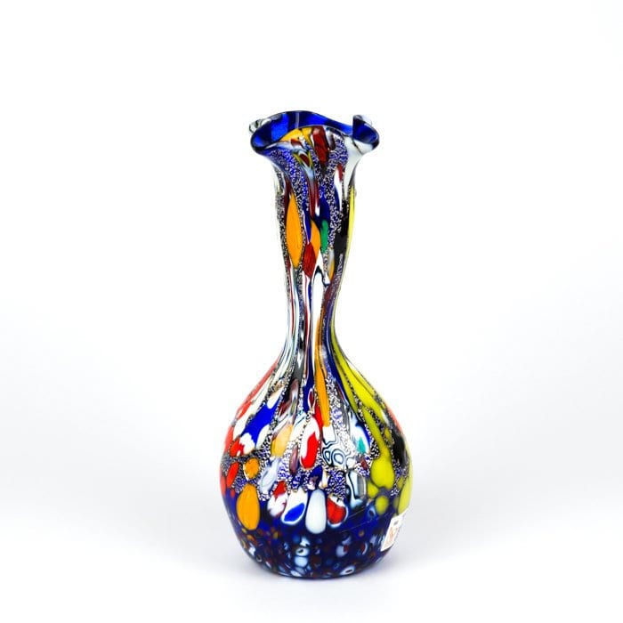 Vase visage orange : figurine en verre d'art italien de style Murano - France