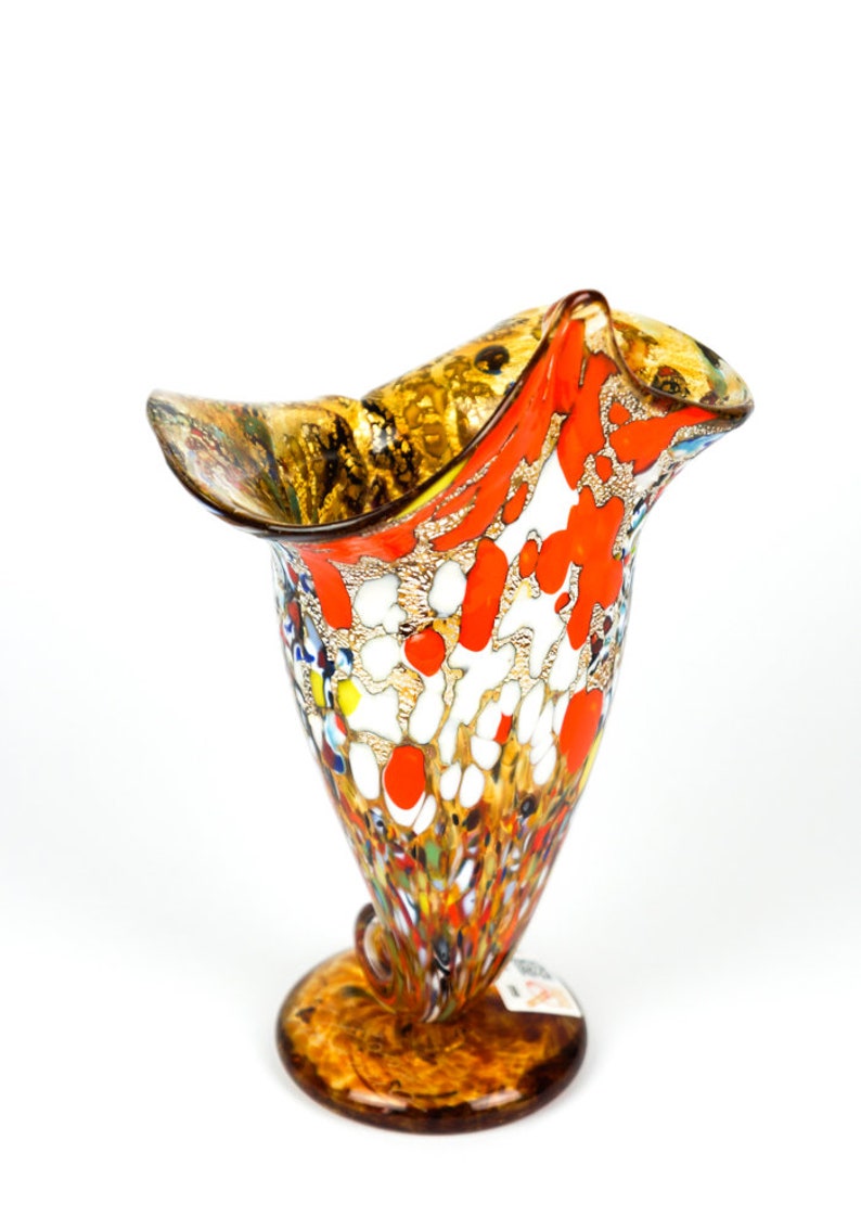 Cornucopia Amber Murano Glass Vase Murano Vases Gift Idea Etsy