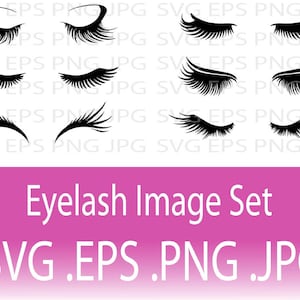 Eyelash Silhouette Clip Art Image Set