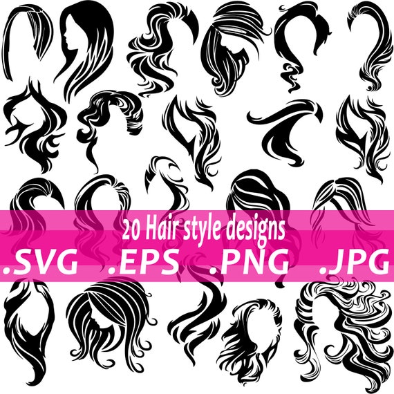 HAIR SVG Long Hair Style Silhouette Clip Art 20 Images - Etsy HAIR SVG Long Hair Style Silhouette Clip Art 20 Images - Etsy