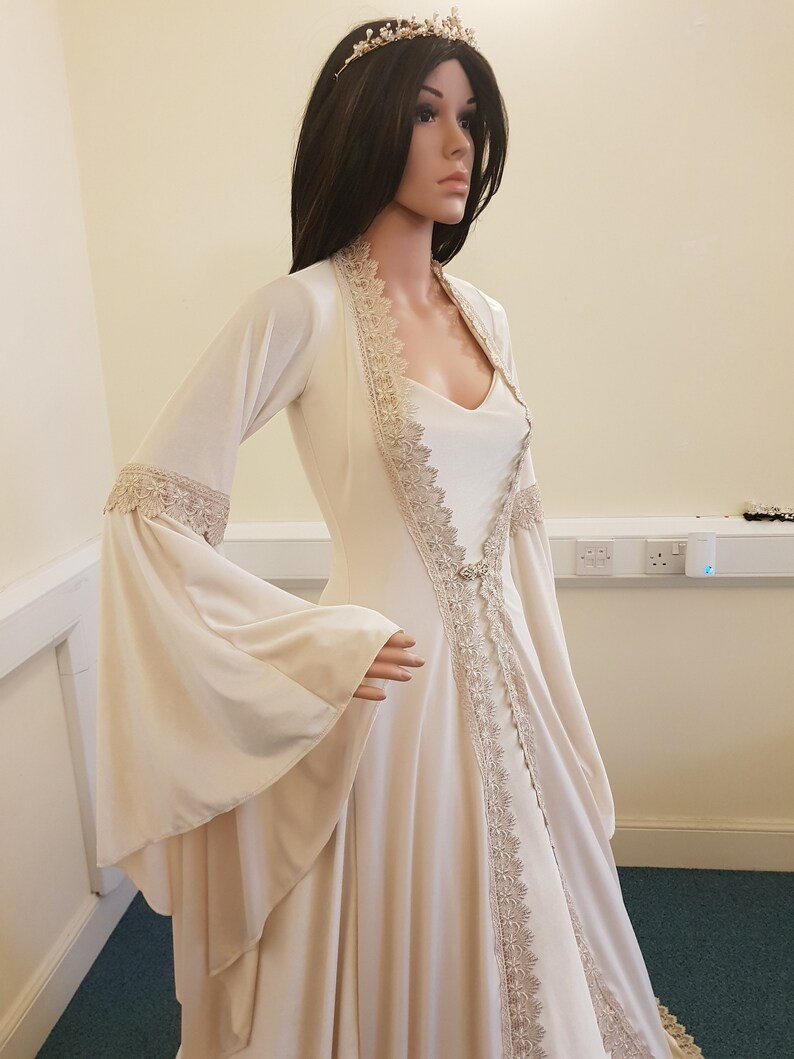 cream velvet wedding dress