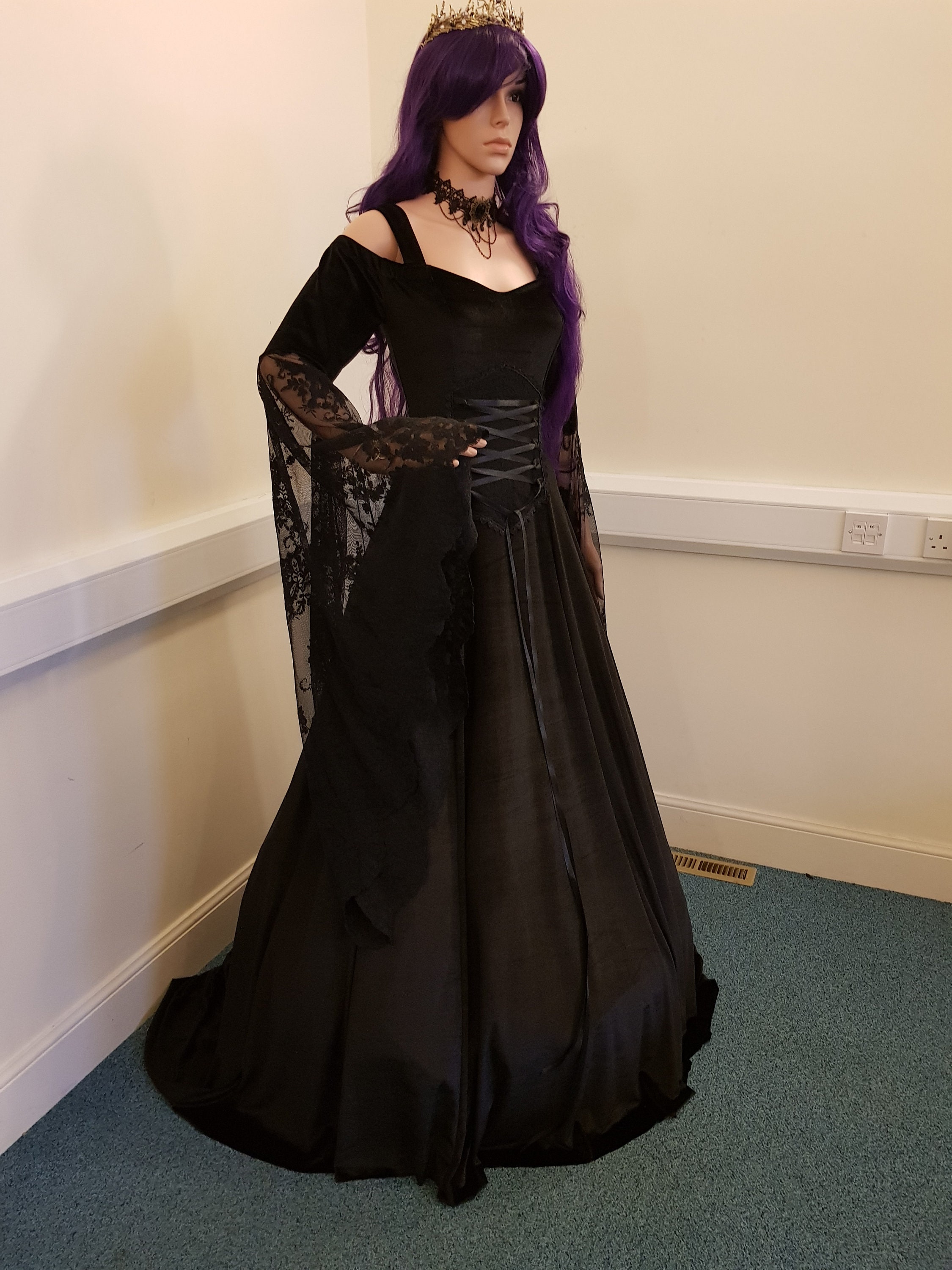 Gothic Wedding Dress Pagan Dress Black 