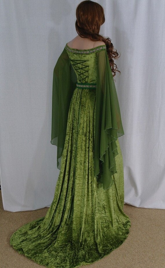 olive green chiffon dress