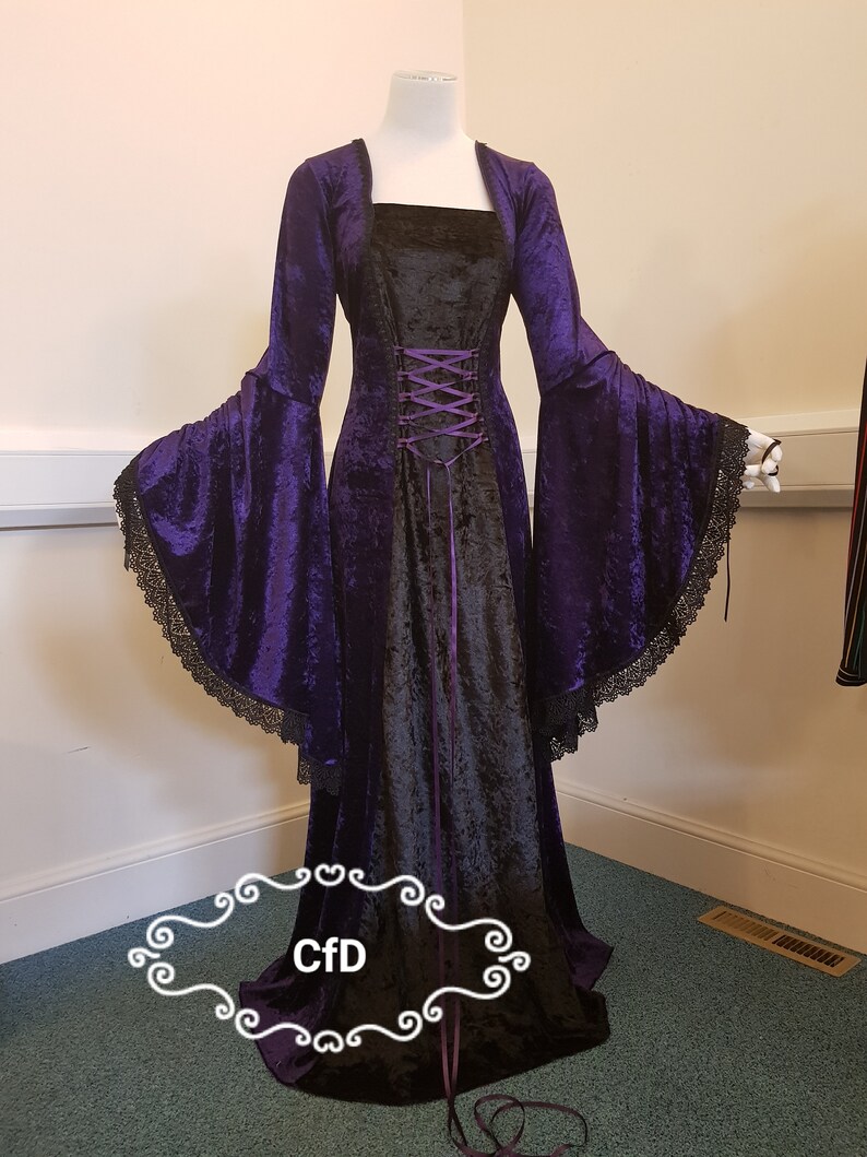 Medieval Dress Gothic Dress Vampire Dress Purple Gown Etsy