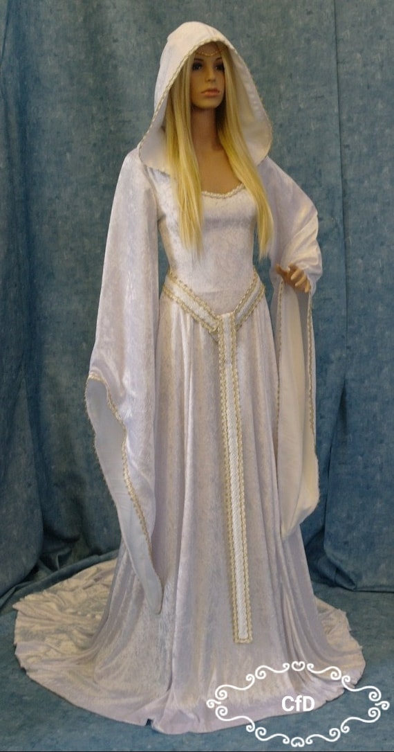 white crushed velvet wedding dress