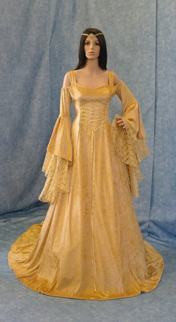 Abito da sposa medievale abito da sposa d'oro abito | Etsy Italia