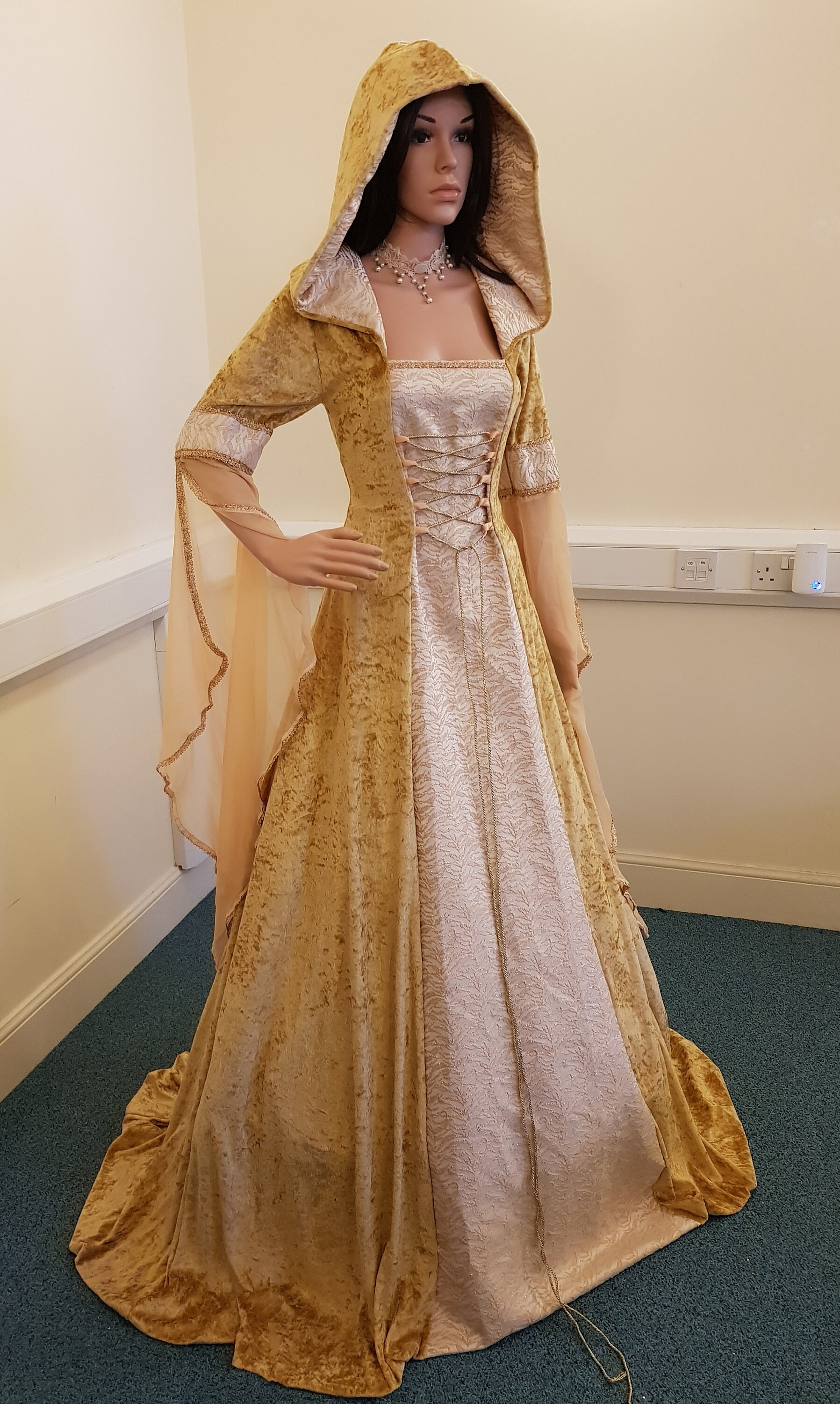 Gold Medieval Wedding Dress Celtic Wedding Dress Renaissance Etsy