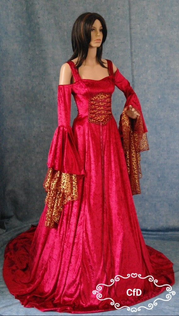 red boho wedding dress