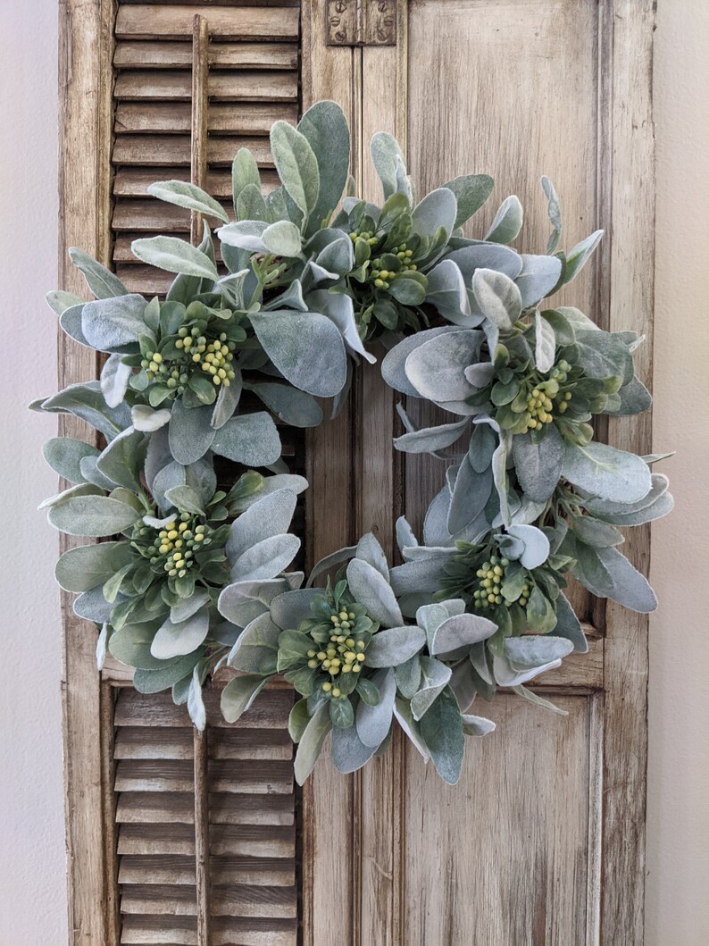 Lambs Ear Wreath Boxwood Wreath Spring Wreath Summer Etsy