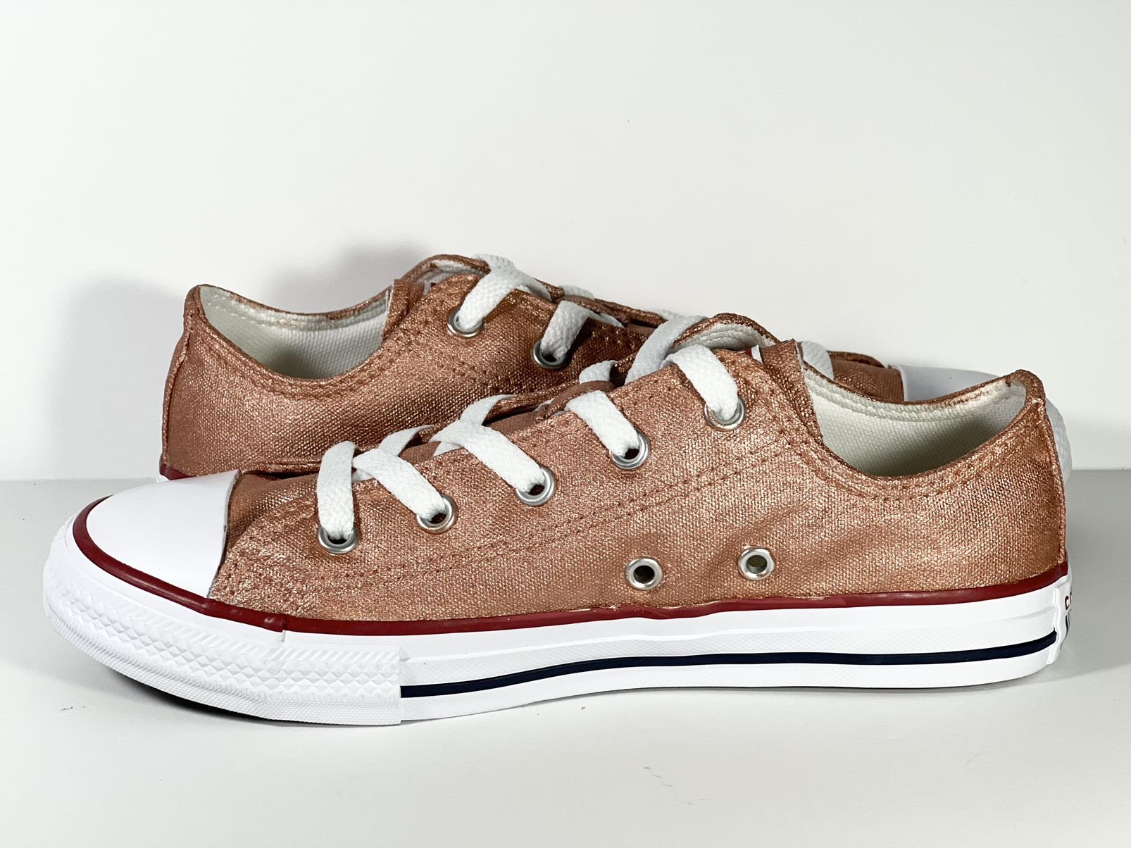 Metallic Shimmer Rose Gold Converse All Star Low Top Shoes - Etsy