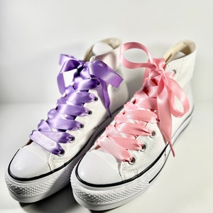 Double Sided Satin Ribbon Shoe Laces 5/8&quot; 5/8 inch 15mm Shoelaces
