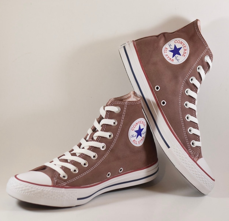 Custom Dyed Dark Chocolate Brown Converse All Star High Tops Etsy