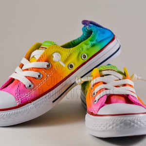 Custom Dyed Neon Rainbow Converse Shoreline Shoes