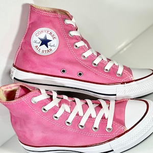 Custom Dyed Pink Converse All Star High Tops Shoes