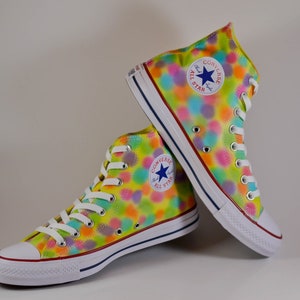 Custom Dyed Pastel Confetti Mini Dot Converse All Star High Top Shoes