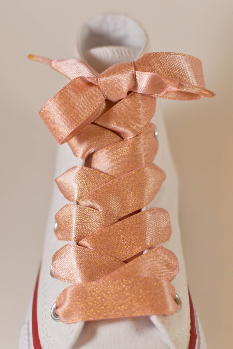 rose gold ribbon shoelaces