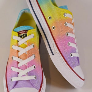 Custom Dyed Pastel RainbowConverse All Star Low Top Shoes