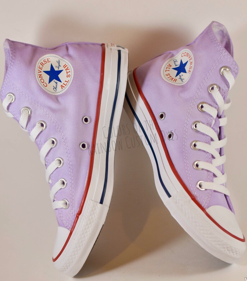 Custom Dyed Lavender Converse All Star High Top Shoes - Etsy