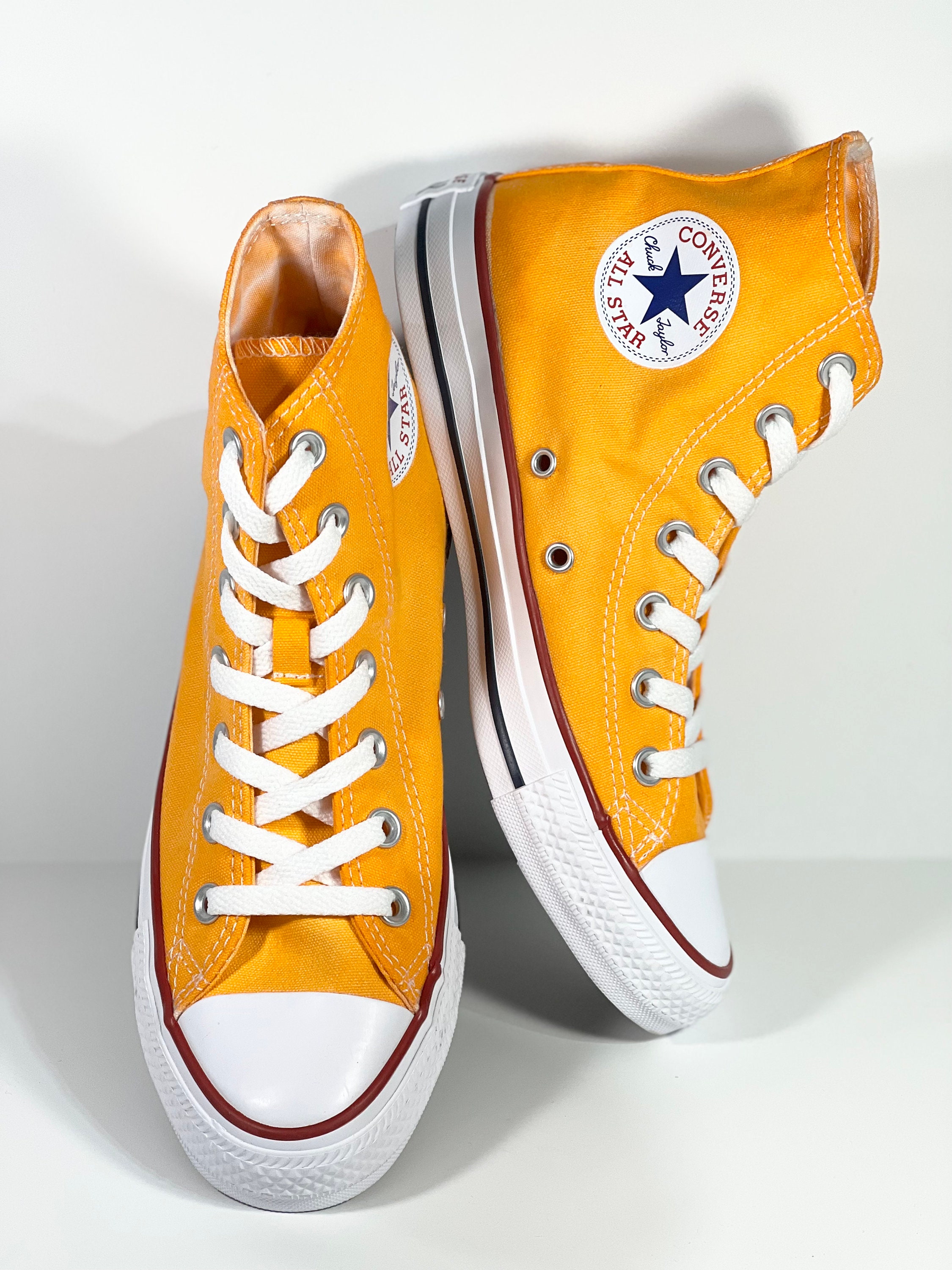 Seneste nyt telegram ske Custom Dyed Bright Orange Converse All Star High Tops Shoes - Etsy