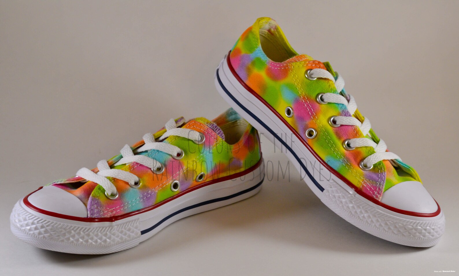 Custom Dyed Pastel Rainbow Confetti Converse All Star Low Top Etsy Italia