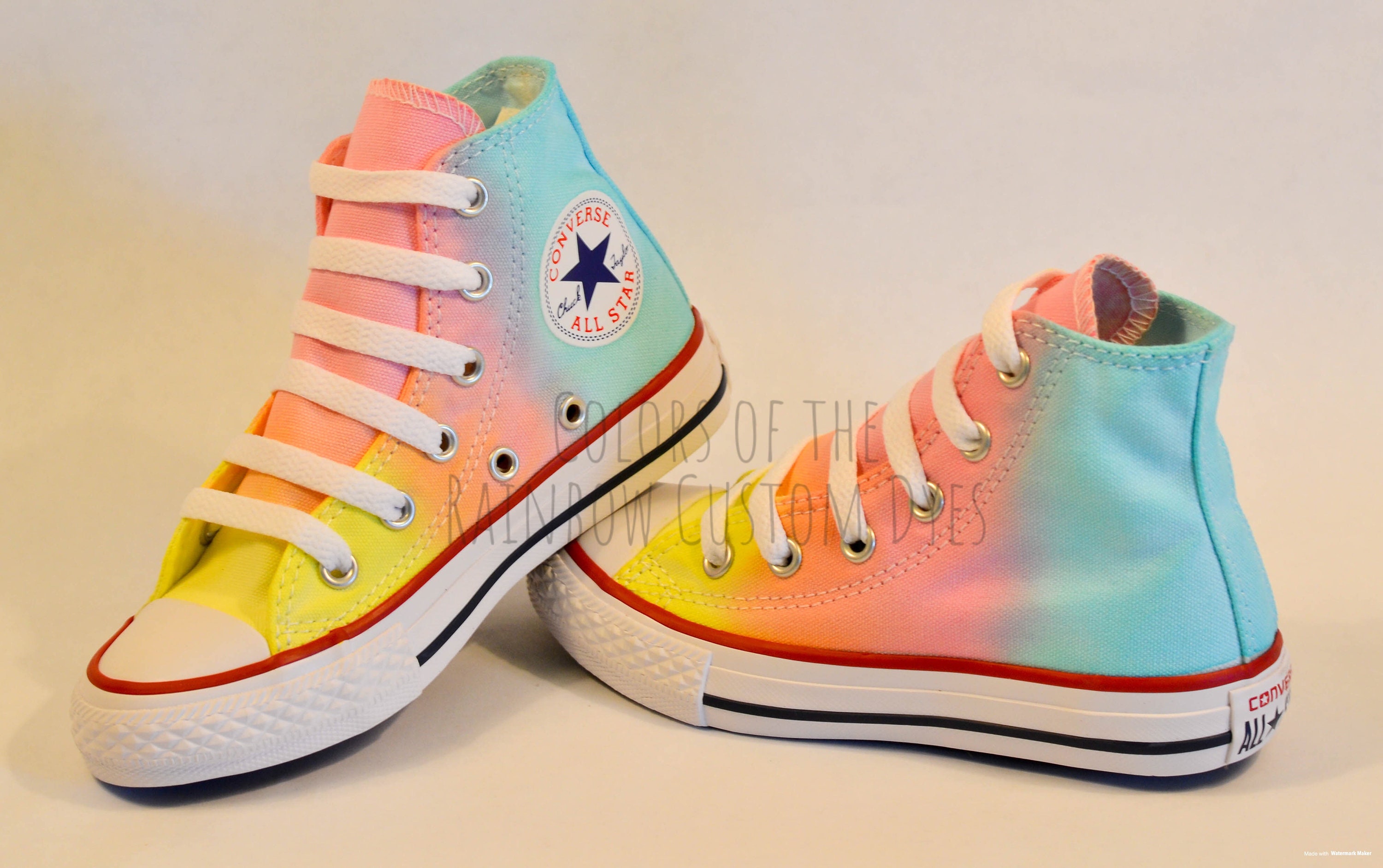 clímax Socialismo Diverso Custom Dyed Pastel Converse All Star High Top Shoes - Etsy México