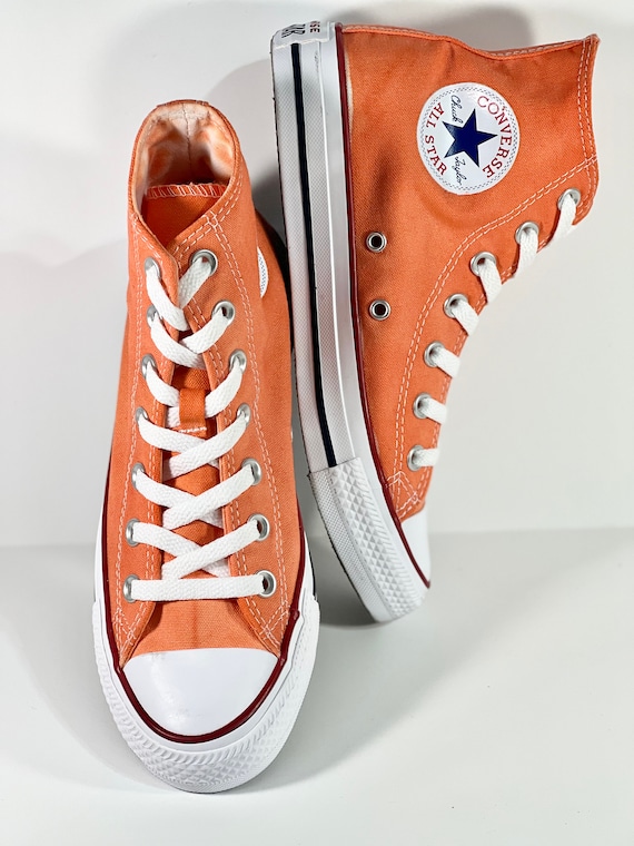 Custom Dyed Solid Orange Converse All Star High Tops Shoes - Etsy