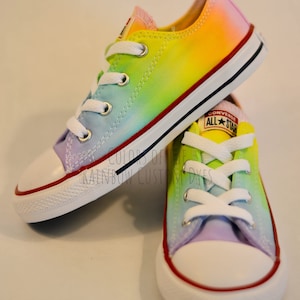 Custom Dyed Pastel Reverse Rainbow Converse All Star Low Top Shoes