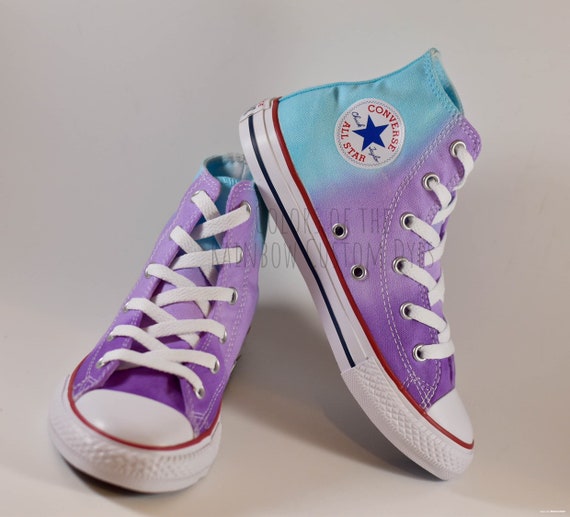 cantidad de ventas Cubo jurar Buy Custom Dyed Purple Lavender and Light Blue Converse All Star Online in  India - Etsy