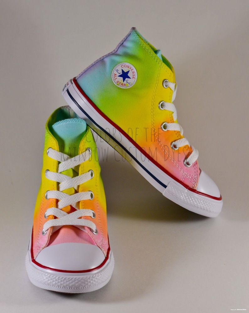 Custom Dyed Pastel Rainbow Converse All Star High Top Shoes Etsy Norway