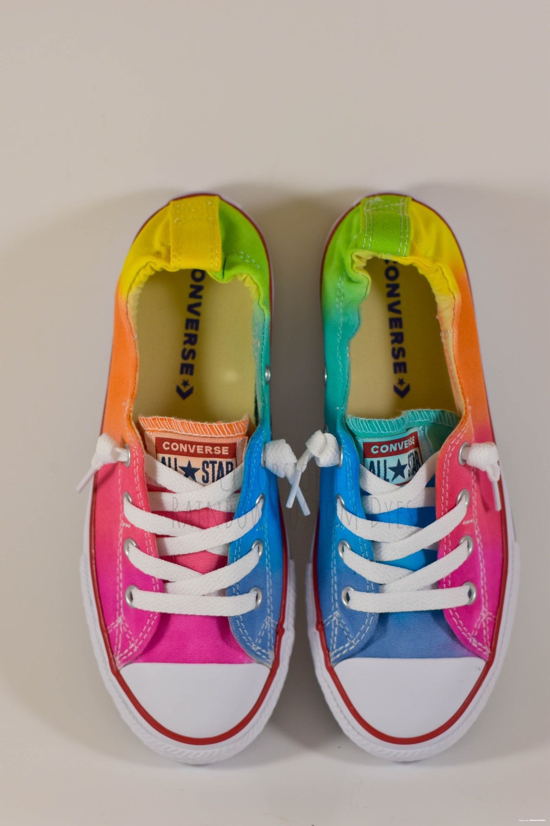 Custom Dyed Asymmetric Rainbow Converse Shoreline Shoes Etsy Finland