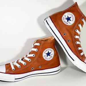 Custom Dyed Burnt Orange Converse All Star High Top Shoes