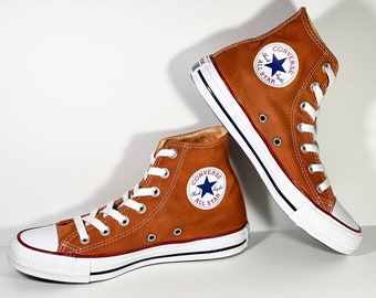 Custom Dyed Burnt Orange Converse All Star High Top Shoes - Etsy Custom Dyed Burnt Orange Converse All Star High Top Shoes - Etsy