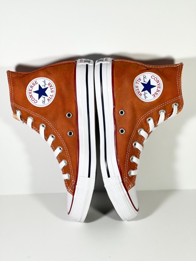 Custom Dyed Burnt Orange Converse All Star High Top Shoes - Etsy Israel Custom Dyed Burnt Orange Converse All Star High Top Shoes - Etsy Israel