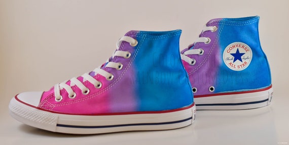 pink and purple converse shoes