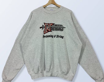 90s California State Univesity Northridge Sweatshirt, CSU Swimming And Diving Devision, Vintage Crewneck Sweater, Grey Jumper Size XL
