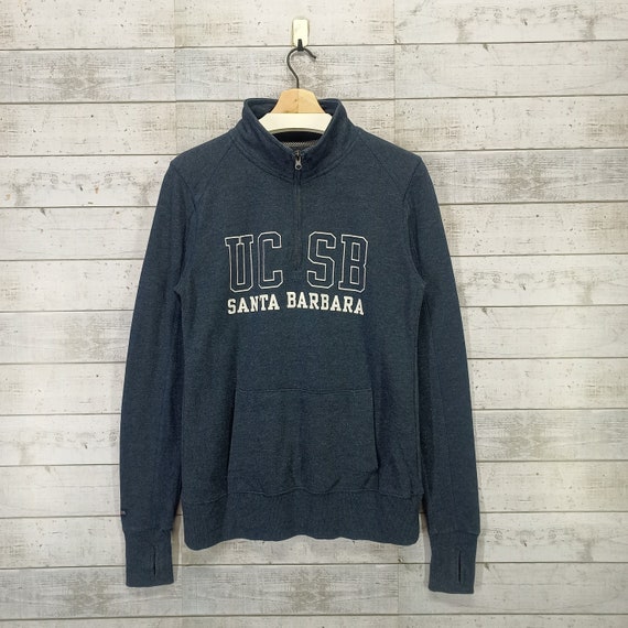 University of California Santa Barbara Sweatshirt Vintage Half Zip UCSB Campus Sweater Blue Grey Jumper Size S Etsy Ireland