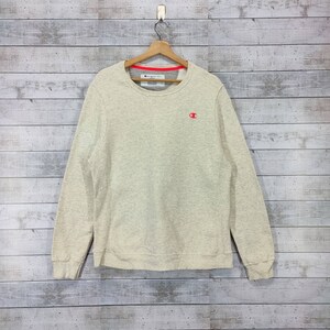 CHAMPION Sweatshirt | Sweater Vintage Crewneck For Men&#39;s | Women&#39;s Pullover Cream Size M