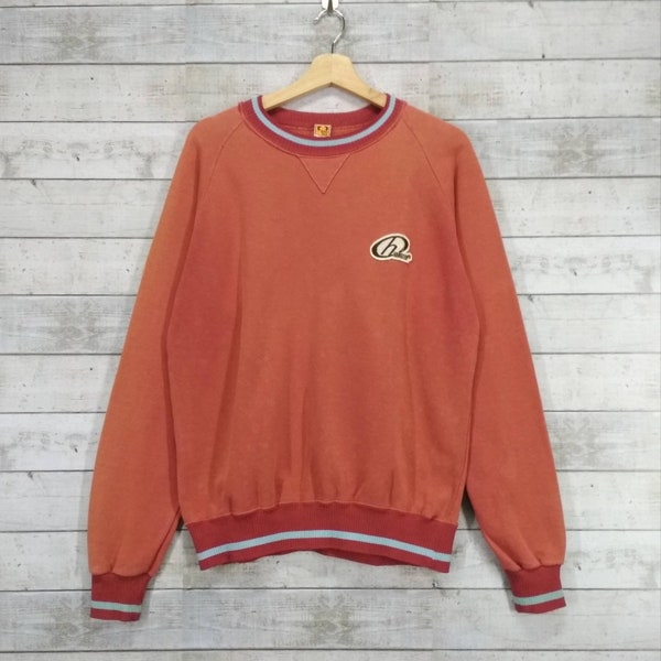 Vintage Hang Ten pullover Sweatshirt Hang ten Streetwear  Faded Colour Crewneck Peach Colour Size Medium