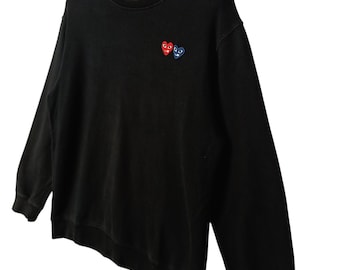COMME Des GARCONS Play Sweatshirt | Black Crewneck With Heart Eyes