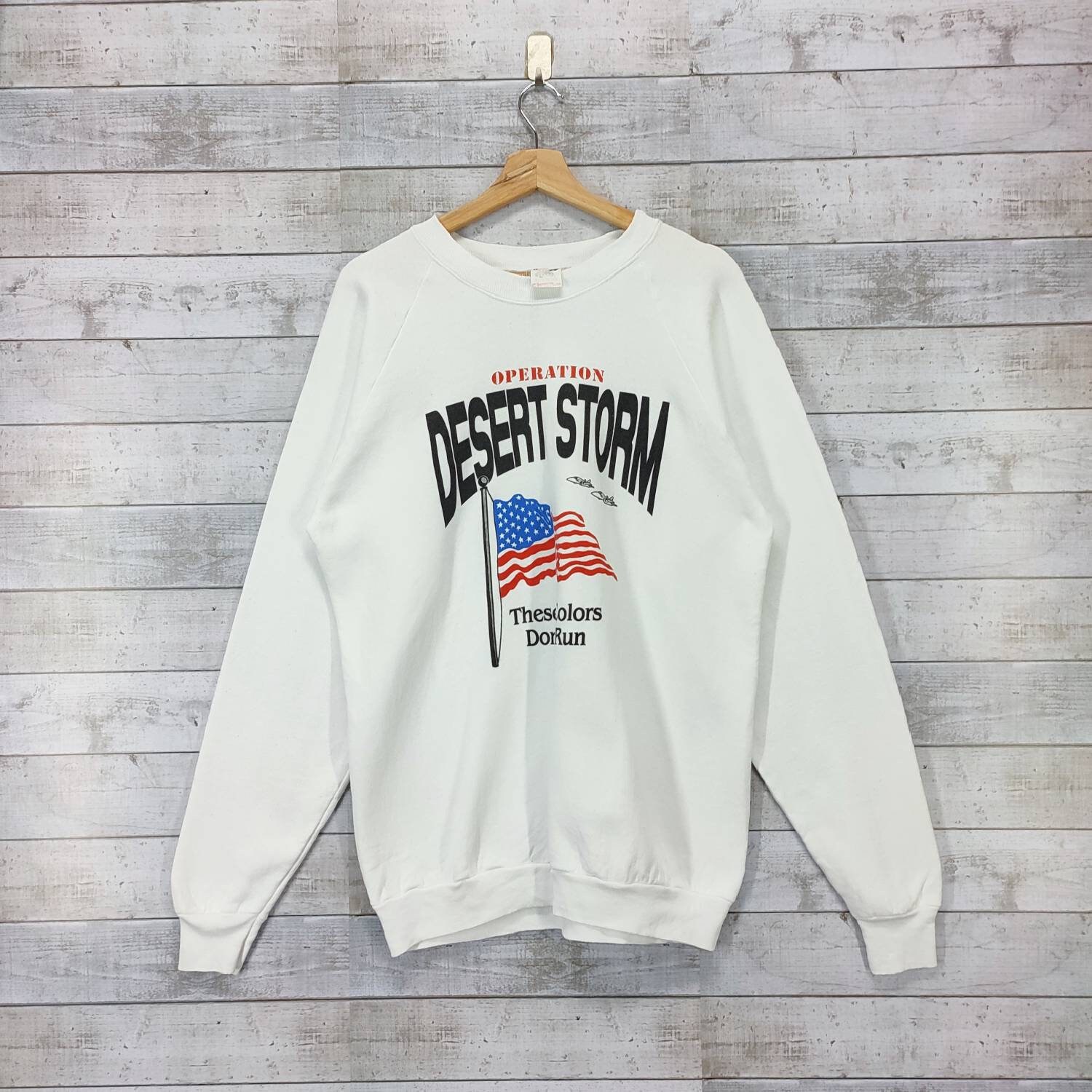 90s OPERATION DESERT STORM Sweatshirt Sweater Vintage 90s Crewneck for Men s Women s Pullover Raglan White Size M Etsy Ireland