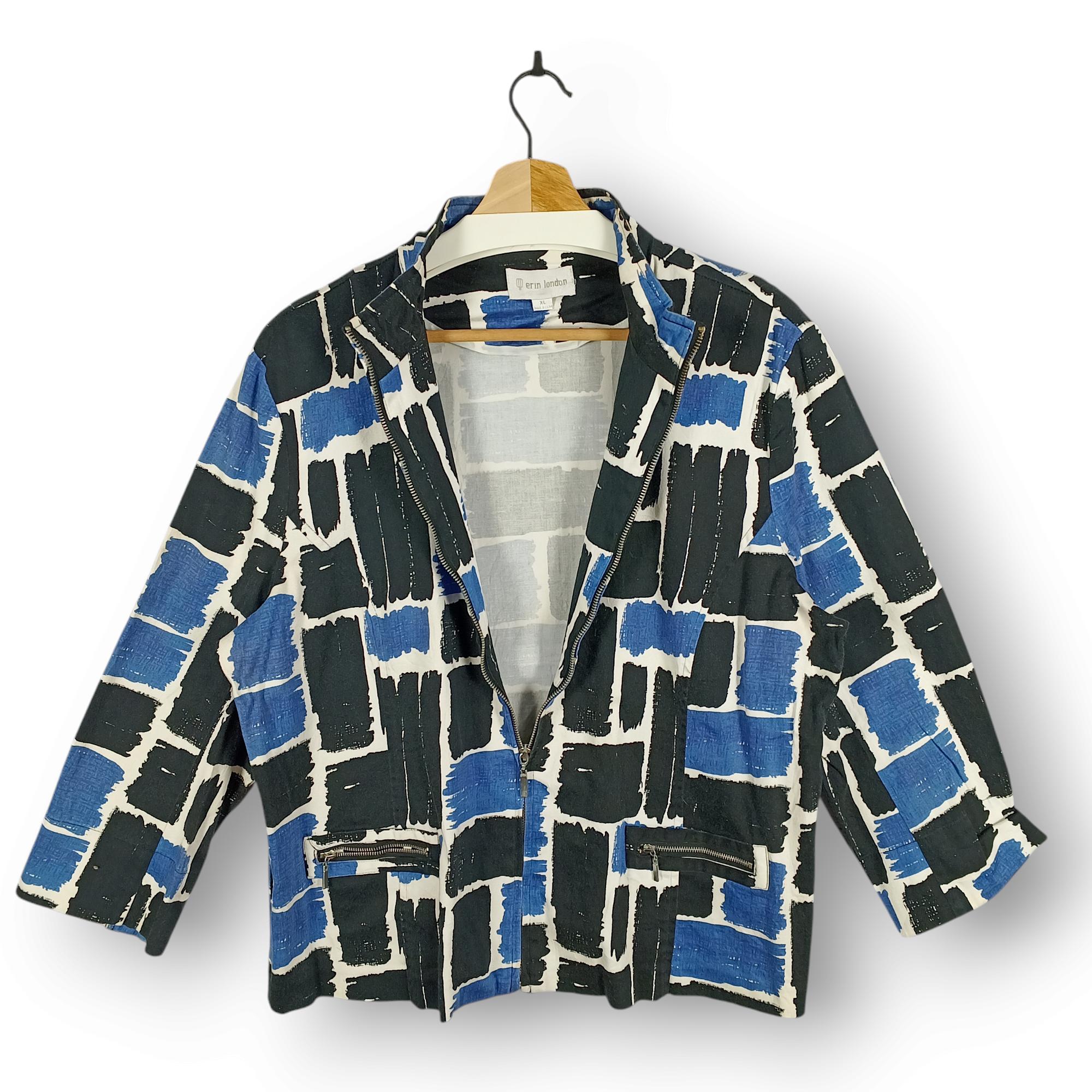 erin by erin london 【XL】トップス レディース ジャケット Erin London Women's XL Full-zip Jacket - Black & Blue