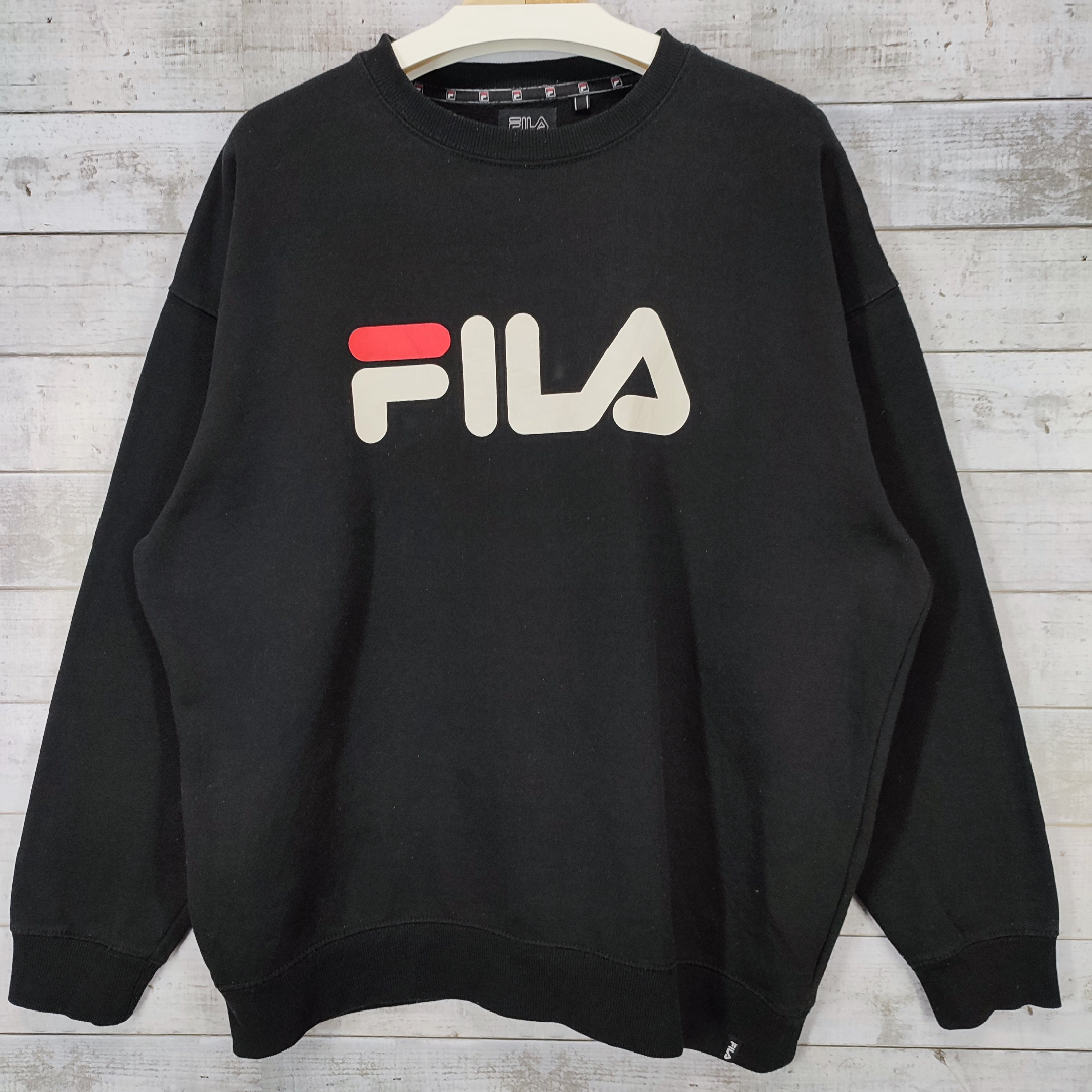 Fila panel hotsell logo crew sweatshirt