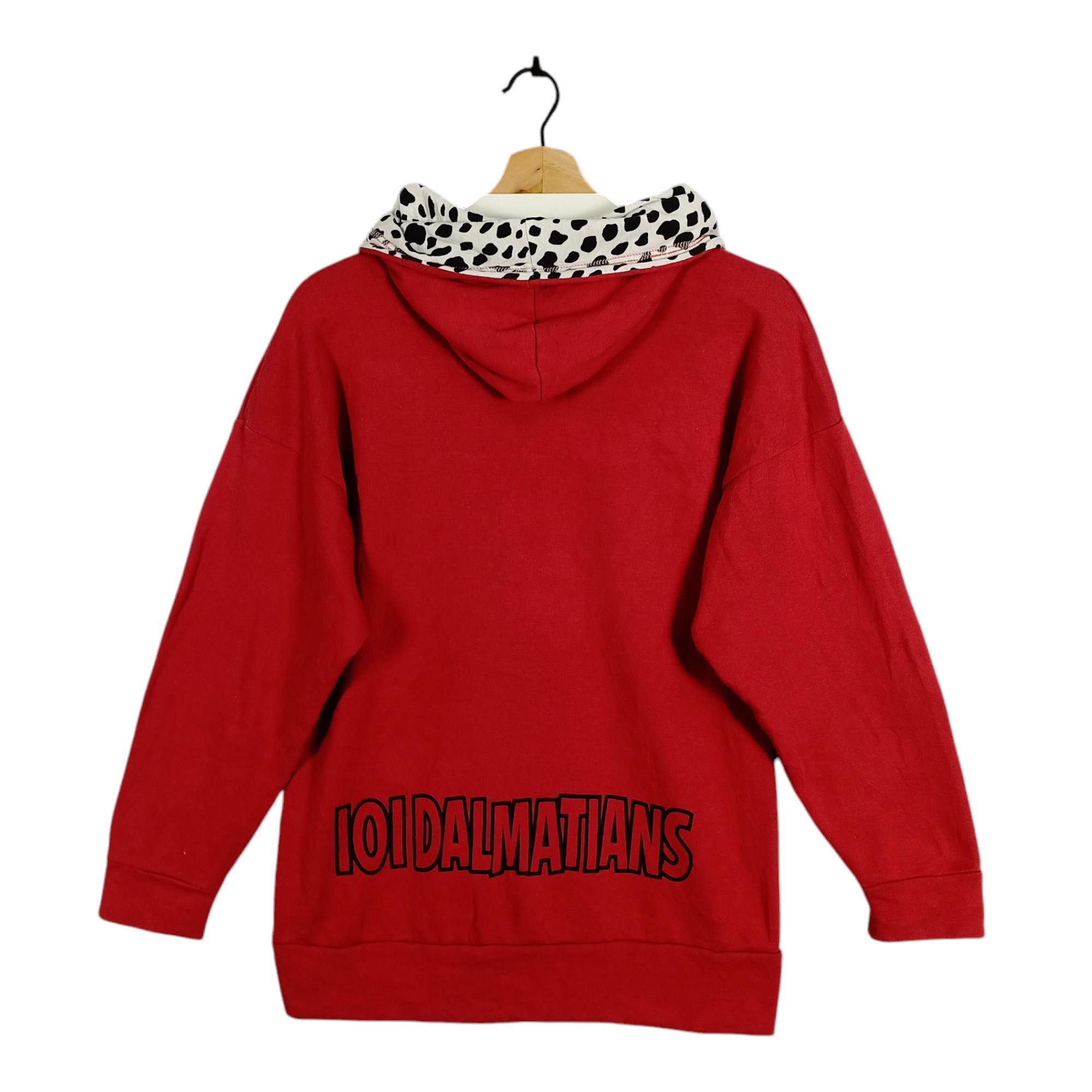 101 Dalmatians Red Hoodie | Vintage Dalmatian Spot Hood | Size M 