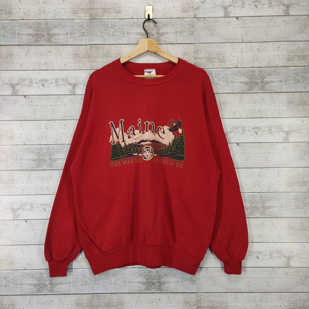 Deuxieme Classe ◆ MAINE vintage スウェット Vintage Maine Crewneck Sweatshirt Print Logo Grey Color