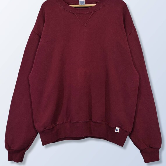 Sweat Bordeaux Vintage Années 90 Discuss Athlete - Taille XL, Homme, Pullover Athlétique